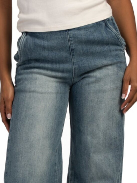 NEW SAIGE DENIM Pull On Waist Denim Jeans in medium wash for women 1125 3t2 - Picture 5 of 5